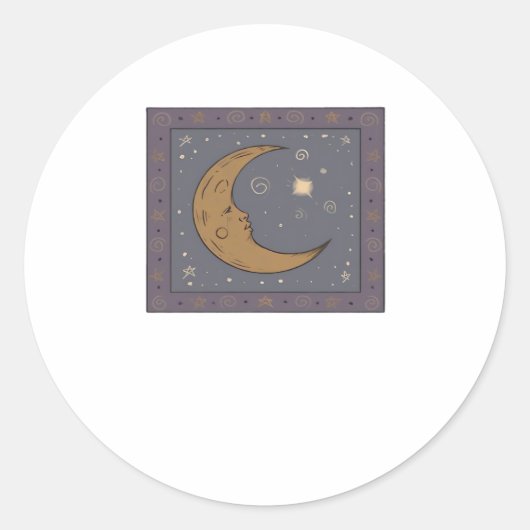 Whimsigoth Moon Classic Ronde Sticker (Voorkant)