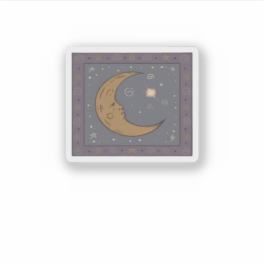 Whimsigoth Moon Classic Sticker (Voorkant)