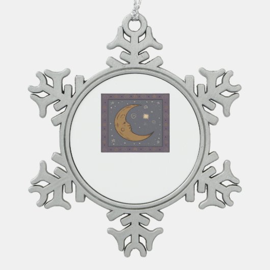 Whimsigoth Moon Classic Tin Sneeuwvlok Ornament (Voorkant)