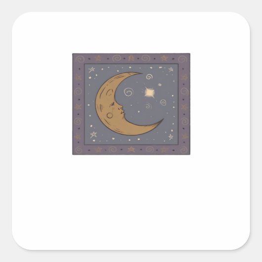Whimsigoth Moon Classic Vierkante Sticker (Voorkant)
