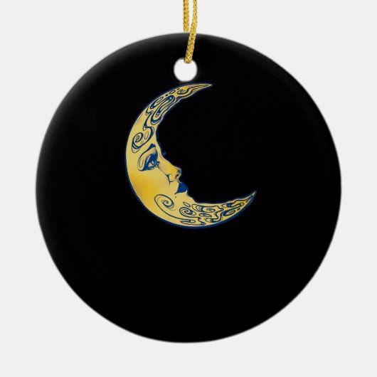 Whimsigoth Moon Keramisch Ornament (Voorkant)