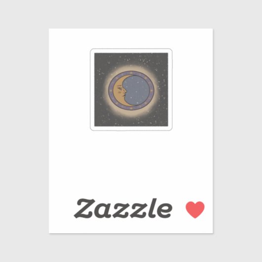 Whimsigoth Moon Print Sticker (Vel)
