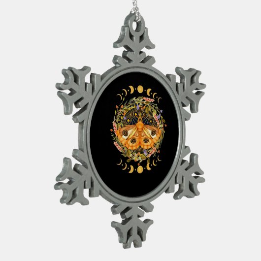 Whimsigoth Moth Classic Tin Sneeuwvlok Ornament (Links)