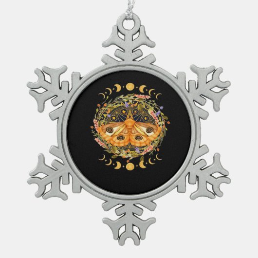 Whimsigoth Moth Classic Tin Sneeuwvlok Ornament (Voorkant)