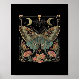 Whimsigoth Moth Shirt, Botanische Vlinder T Shirt Poster