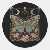 Whimsigoth Moth Shirt, Botanische Vlinder T Shirt Ronde Sticker (Voorkant)