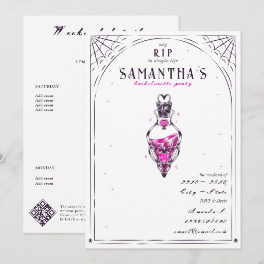 Whimsigoth Mystical Love Potion Bachelorette Party Kaart (Voorkant / Achterkant)