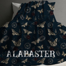 Whimsigoth Navy Gepersonaliseerde Baby Moth Deken