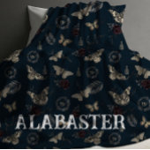 Whimsigoth Navy Gepersonaliseerde Baby Moth Deken