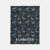 Whimsigoth Navy Gepersonaliseerde Baby Moth Deken (Voorkant)
