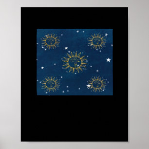 Whimsigoth Night Sky Sun Moon Witchy Classic Desig Poster