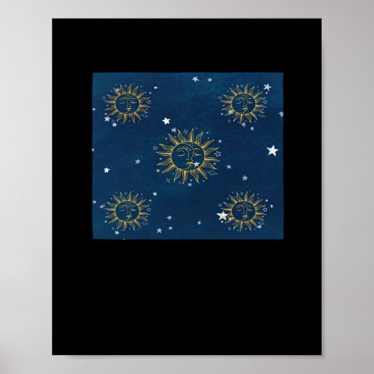 Whimsigoth Night Sky Sun Moon Witchy Classic Desig Poster (Voorkant)