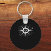Whimsigoth Night Sky Sun Moon Witchy Classic Hallo Sleutelhanger (Voorkant)