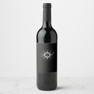 Whimsigoth Night Sky Sun Moon Witchy Classic Hallo Wijn Etiket