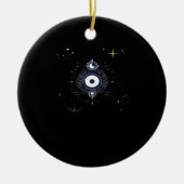 Whimsigoth Night Sky Sun Moon Witchy Classic Vinta Keramisch Ornament (Voorkant)