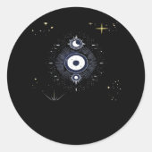 Whimsigoth Night Sky Sun Moon Witchy Classic Vinta Ronde Sticker (Voorkant)