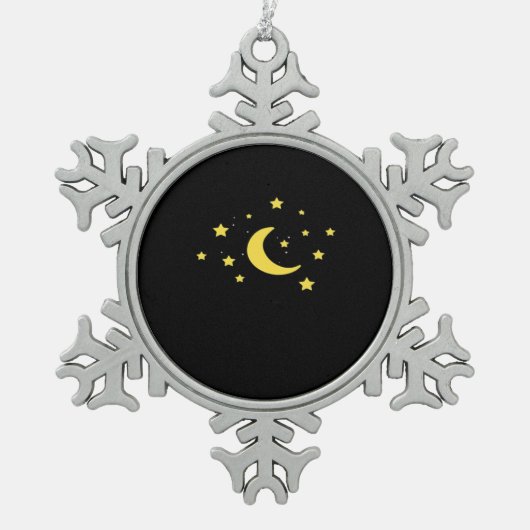 Whimsigoth Night Sky Sun Moon Witchy Tin Sneeuwvlok Ornament (Voorkant)