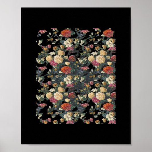 Whimsigoth Oude Victoriaans Bloemenolie Schilderkl Poster (Voorkant)