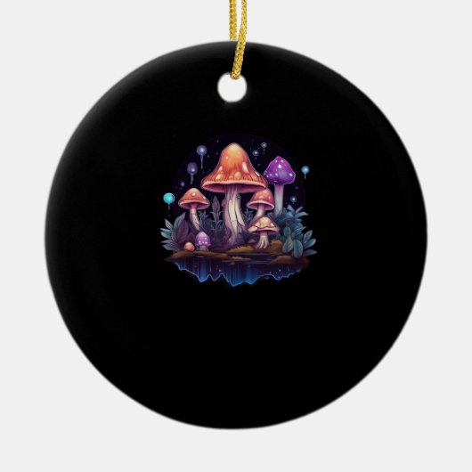 Whimsigoth paddenstoelen en kristallen keramisch ornament (Voorkant)