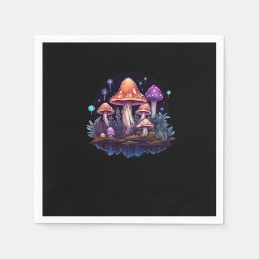 Whimsigoth paddenstoelen en kristallen servet (Voorkant)