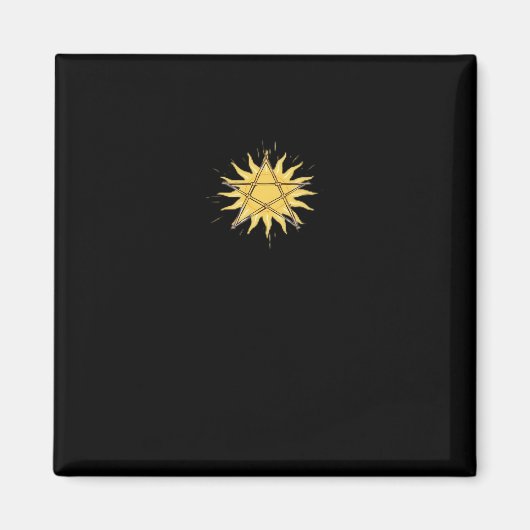 Whimsigoth Pentagram Sun Classic Magneet (Voorkant)