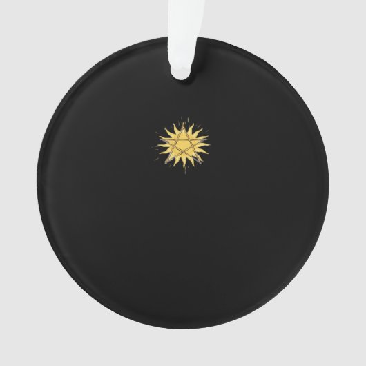 Whimsigoth Pentagram Sun Classic Ornament (voorkant)