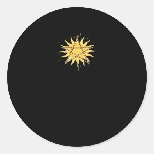 Whimsigoth Pentagram Sun Classic Ronde Sticker (Voorkant)
