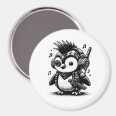 Whimsigoth Punkrock Weirdcore Penguin kunst Magneet (Voorkant / Achterkant)