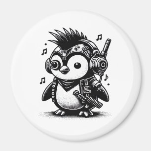 Whimsigoth Punkrock Weirdcore Pinguïn Vintage Kuns Magneet