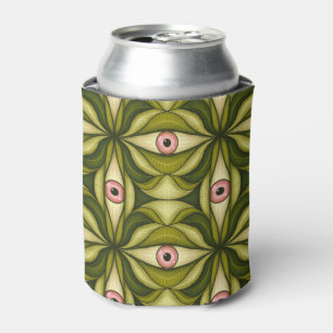 Whimsigoth Roze Oog Groen Botanisch Maximalistisch Blikjeskoeler