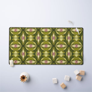 Whimsigoth Roze Oog Groen Botanisch Maximalistisch Bureaumat