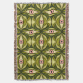 Whimsigoth Roze Oog Groen Botanisch Maximalistisch Deken (Voorkant Verticaal)