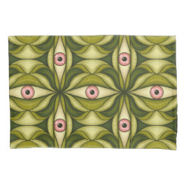 Whimsigoth Roze Oog Groen Botanisch Maximalistisch Kussensloop