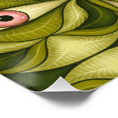 Whimsigoth Roze Oog Groen Botanisch Maximalistisch Perfect Poster (Hoek)