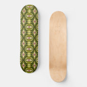 Whimsigoth Roze Oog Groen Botanisch Maximalistisch Persoonlijk Skateboard (Voorkant)