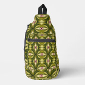 Whimsigoth Roze Oog Groen Botanisch Maximalistisch Sling Bag (Voorkant)