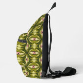 Whimsigoth Roze Oog Groen Botanisch Maximalistisch Sling Bag (Rechts)