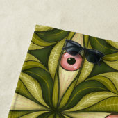 Whimsigoth Roze Oog Groen Botanisch Maximalistisch Strandlaken (In situ)