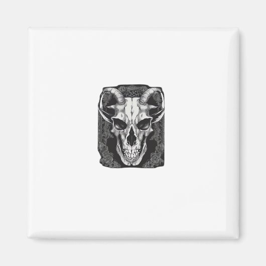 Whimsigoth Schedel Gotisch Esthetisch Ontwerp Klas Magneet (Voorkant)