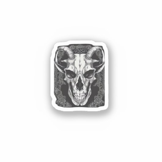 Whimsigoth Schedel Gotisch Esthetisch Ontwerp Klas Sticker (Voorkant)