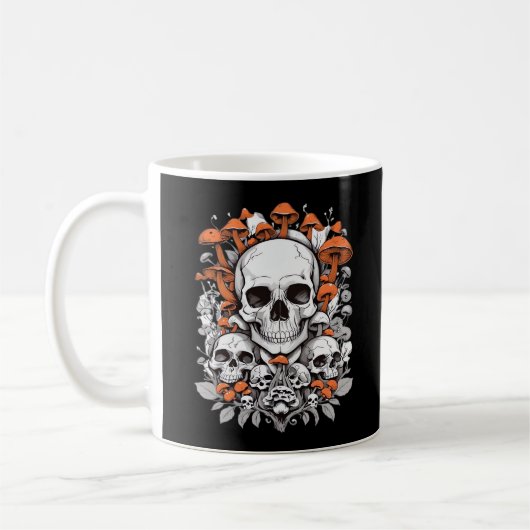 Whimsigoth Skulls & Mushrooms Botanische leeftijd Koffiemok (Links)