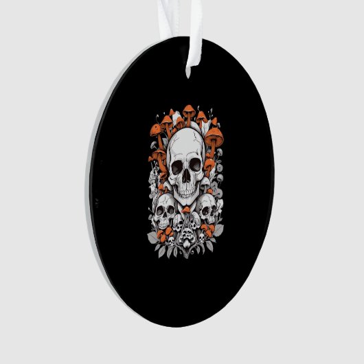 Whimsigoth Skulls & Mushrooms  Botanische leeftijd Ornament (voorkant)