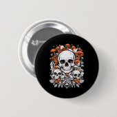 Whimsigoth Skulls & Mushrooms Botanische leeftijd Ronde Button 5,7 Cm (Voorkant /achterkant)
