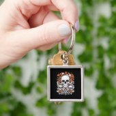Whimsigoth Skulls & Mushrooms Botanische leeftijd Sleutelhanger (Hand)