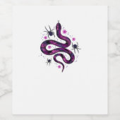 Whimsigoth Snake Flowers Classic Wijn Etiket (Enkel label)