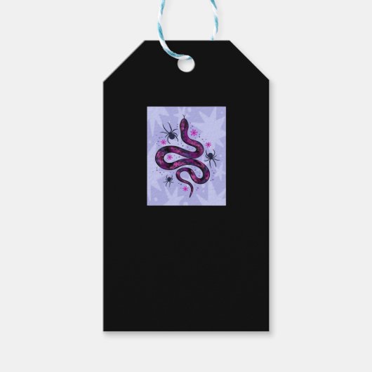 Whimsigoth Snake Spinnen Bloemen Cadeaulabel (Voorkant)