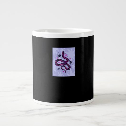 Whimsigoth Snake Spinnen Bloemen Grote Koffiekop (Voorkant)
