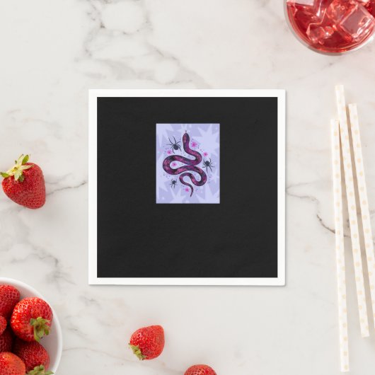 Whimsigoth Snake Spinnen Bloemen Servet (Insitu)