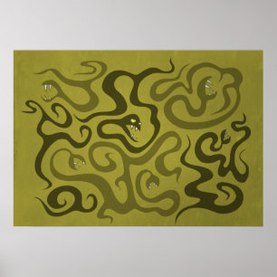 Whimsigoth Snakes and Tentacles in Love Poster