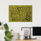 Whimsigoth Snakes and Tentacles in Love Poster (Thuiskantoor)